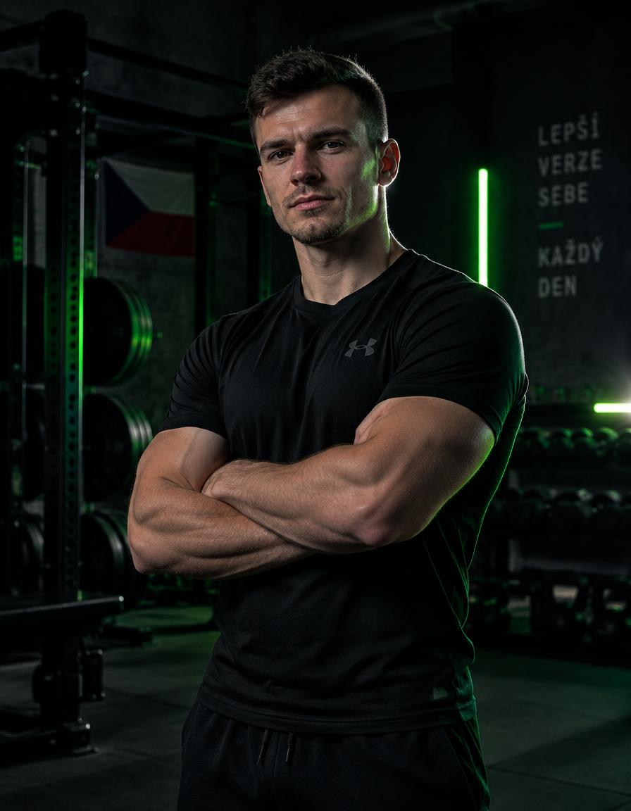 Osobní trenér Patrik Vytejček v posilovně